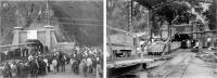 a) Cerimônia de inauguração formal da Mina Velha comandada pelo superintendente Gorge Chalmers em 1901, na entrada da Mina Grande; b) a Mina Grande em operação. Fotos compiladas do Livro “História da Mina de Morro Velho”, publicado por Barbosa (2021).