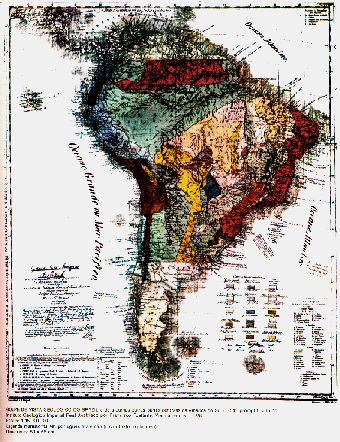 Mapa Geológico da América do Sul de 1854